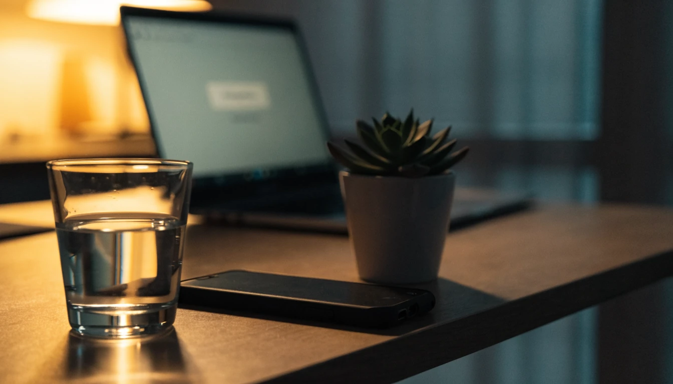 Smartphone mit Google Pay auf dem Tisch neben Laptop
